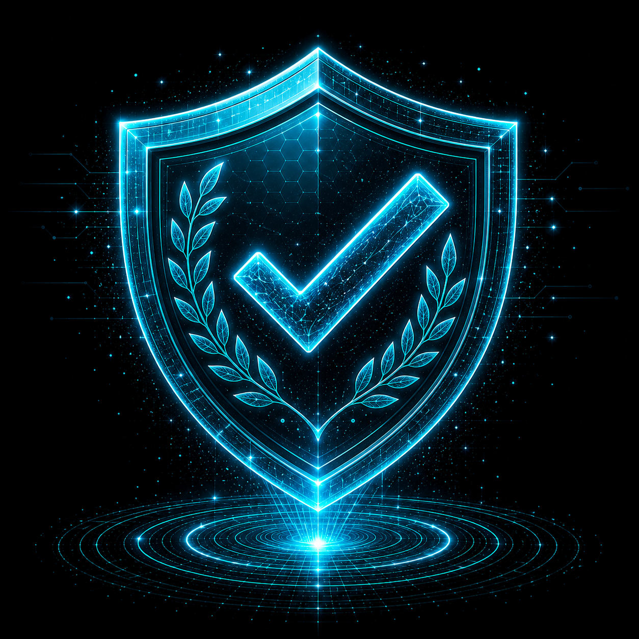 Our Commitment shield with check mark